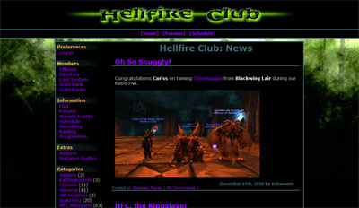 HFC-Guild.com website screenshot c. 2010