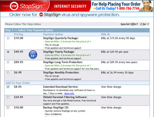 StopSign.com e-commerce solution screenshot c. 2010